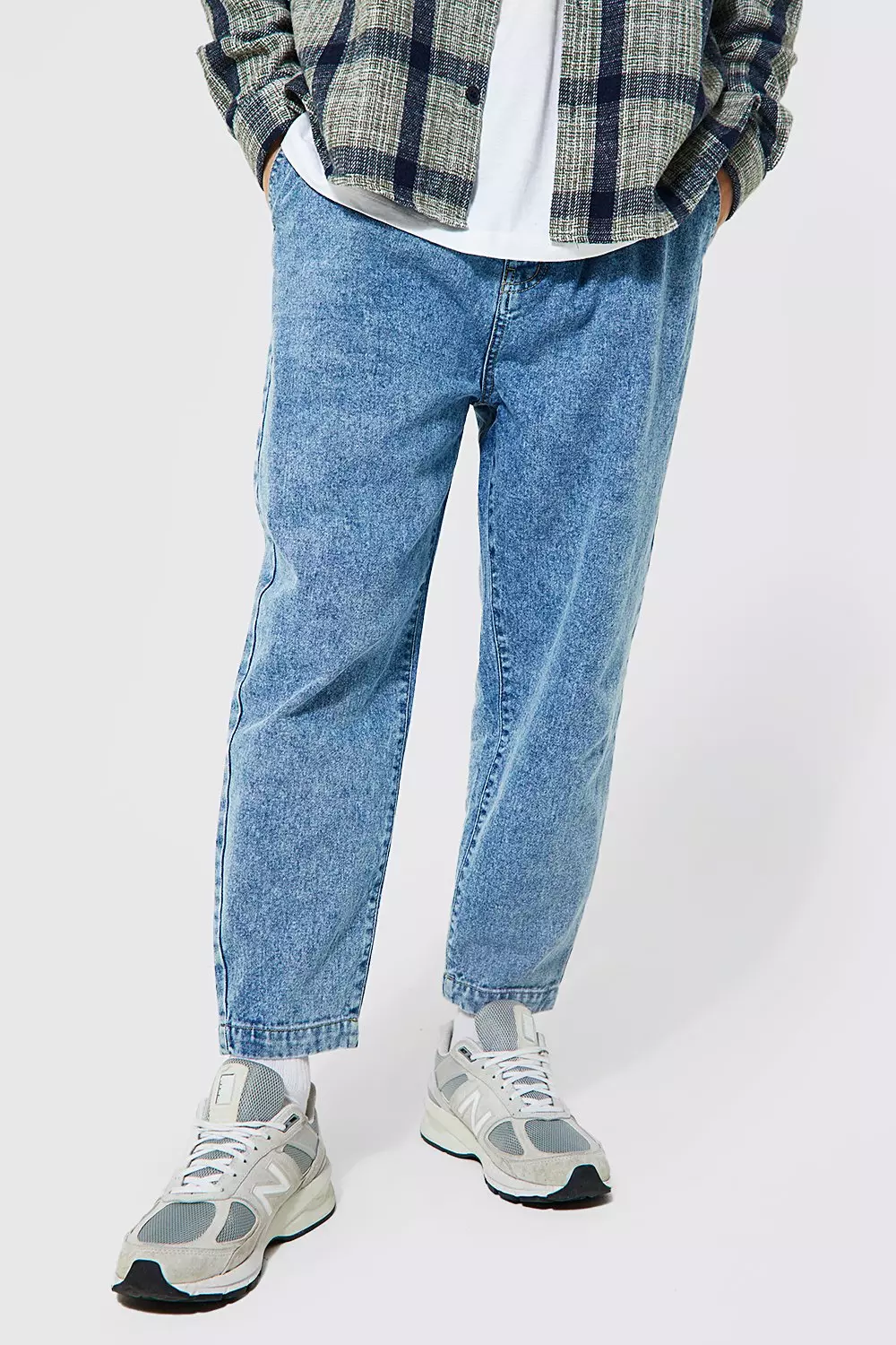 Balloon Fit Rigid Jeans boohooMAN UK
